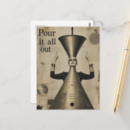 Giet het allemaal uit de trechter Grappige fantasi Briefkaart
