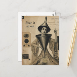 Giet het allemaal uit Grappige Fantasie Vintage Ku Briefkaart