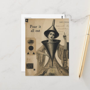 Giet het allemaal uit Grappige Fantasie Vintage Ku Briefkaart