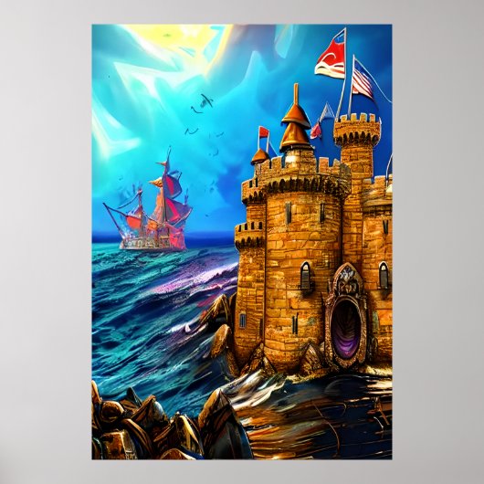 Giet in het zee | AI Art Poster (Voorkant)