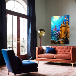 Giet in het zee | AI Art Poster