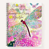 Giet je angst op Hem grillige libel Notitieboek (Voorkant)