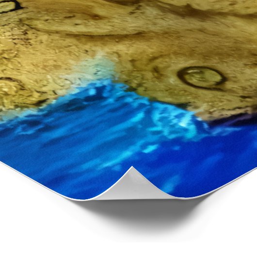 Giet op het gesteente door het zee | AI Art Poster (Hoek)