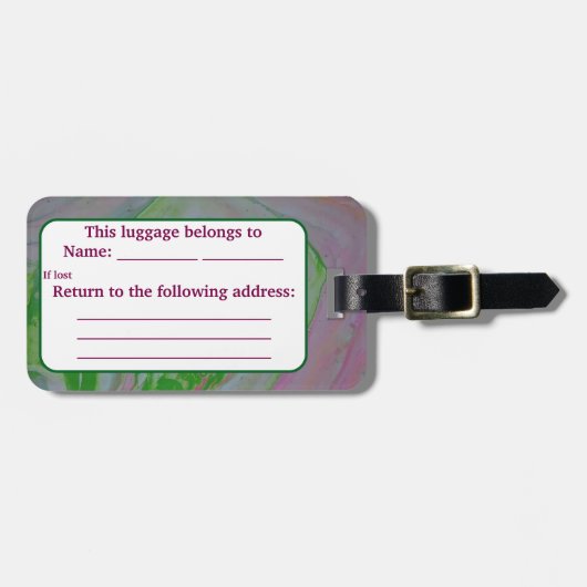 giet van watermeloenacryl bagagelabel (Voorkant horizontaal)