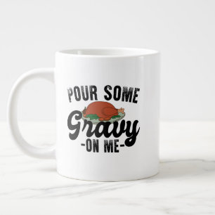 Giet wat jus over mij kalkoen thanksgiving diner grote koffiekop