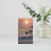 Gieten op zonsondergang visitekaartje (Staand voorkant)