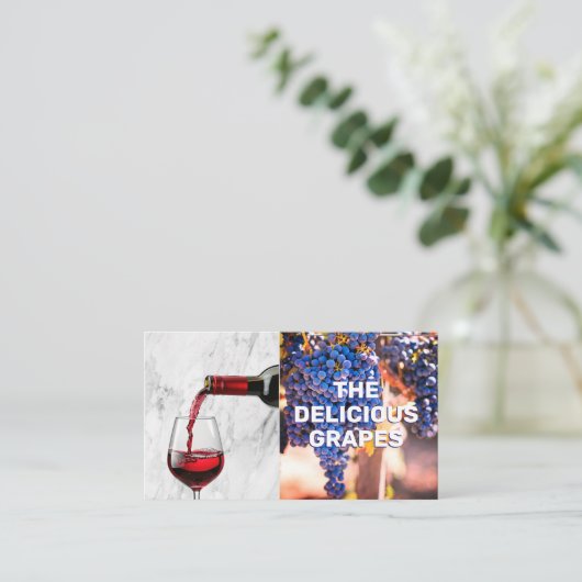 gieten van rode wijn | Wijndruiven Visitekaartje (Staand voorkant)