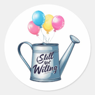 gieter gevuld met ballonnen ronde sticker