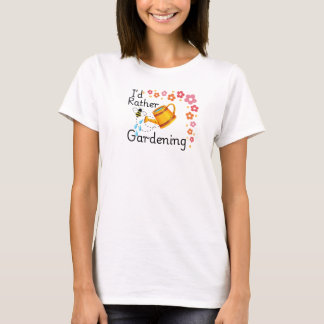 Gieter met bloemmotief voor "Gardening" T-shirt