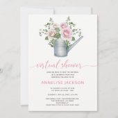 Gieter sage blushrozen virtuele babyshower kaart (Voorkant)