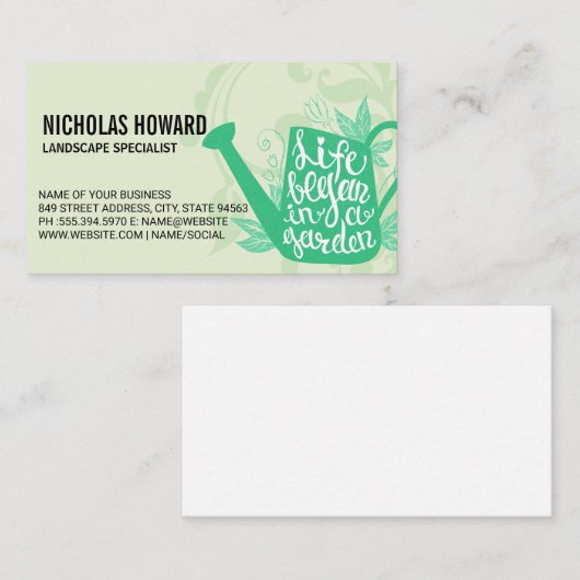 gieter | Tuinlandschap Visitekaartje (Voorkant / Achterkant)