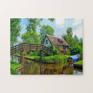 Giethoorn Boerderij Holland. Legpuzzel
