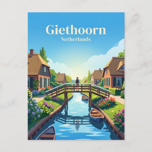 Giethoorn Nederland Briefkaart (Voorkant)