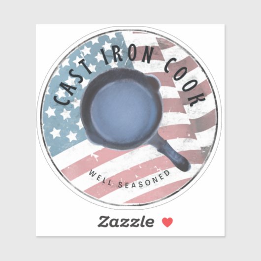 Gietijzer Kook goed gekruide Sticker (Vel)