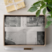 Gietijzeren architectuur 1894 Ephemera Decoupage Tissuepapier (Geschenk)