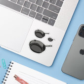 gietijzerpan sticker (Laptop met iPhone)