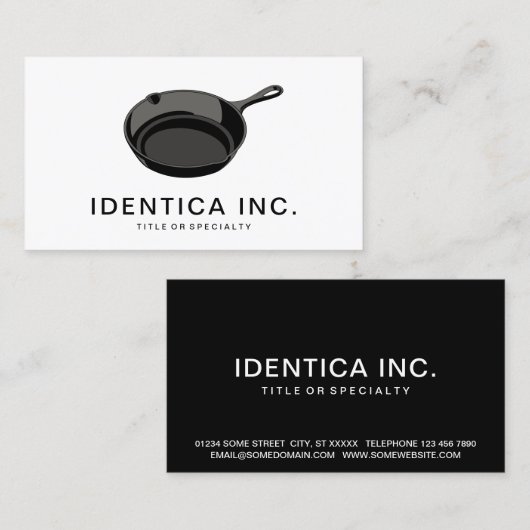 gietijzerpan visitekaartje (Voorkant / Achterkant)