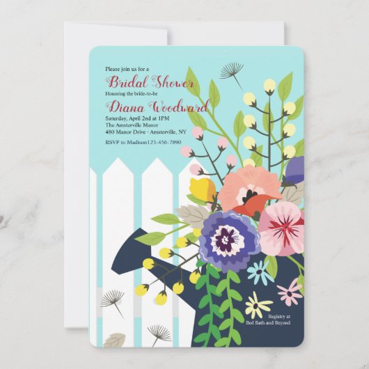 Gietkan Bloesems Uitnodiging (Voorkant)