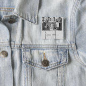 Gietsnaren, illustratie van "Encyclopedie" Vierkante Button 5,1 Cm (In situ)