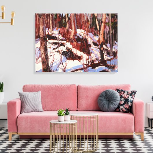 Gietvormen in de Bossen, mooie kunst van Tom Thoms Canvas Afdruk (Insitu (Woonkamer))