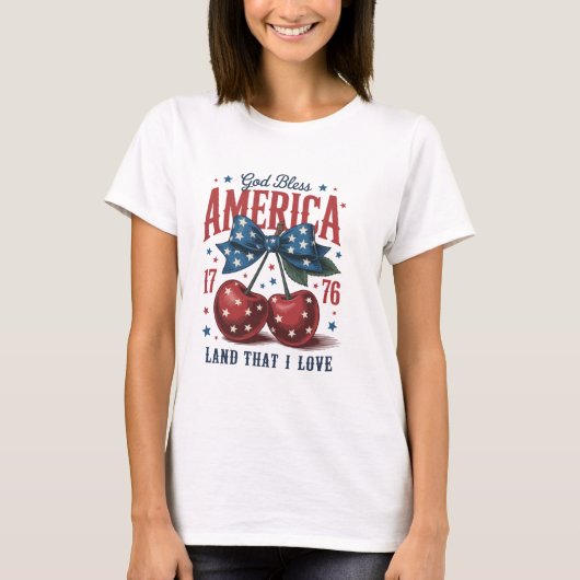 Gif Bless America The Land I Love  T-shirt (Voorkant)