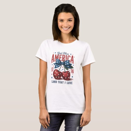 Gif Bless America The Land I Love  T-shirt (Voorkant volledig)