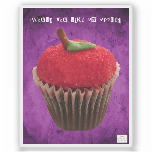 Gifappel Cupcake Creepy Sticker (Voorkant)