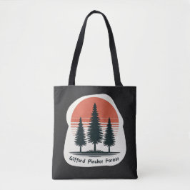 Gifford Pinchot-bos met rode zonsondergang Tote Bag