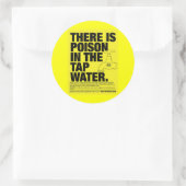 gifkraanwater ronde sticker (Tas)