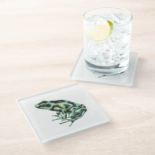 Gifpijlkikker Glazen Onderzetter (Schuin)