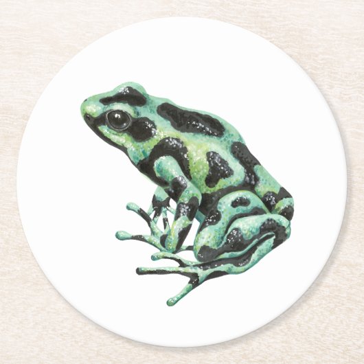 Gifpijlkikker Ronde Kartonnen Onderzetter (Voorkant)