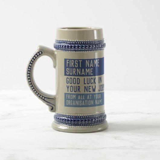 Gift achterlaten. Goed werk in je nieuwe baan - Bierpul (Links)