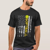 Gift American Flag Softball Team T-shirt (Voorkant)