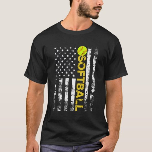 Gift American Flag Softball Team T-shirt (Voorkant)