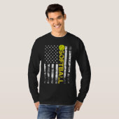 Gift American Flag Softball Team T-shirt (Voorkant volledig)