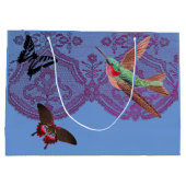 GIFT BAG ANTIEK LACE PATTERN MET BUTTERFLIES GROOT CADEAUZAKJE (Achterkant)