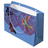 GIFT BAG ANTIEK LACE PATTERN MET BUTTERFLIES GROOT CADEAUZAKJE (Achterkant Gekanteld)