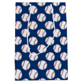 Gift Bag baseball op blauw Medium Cadeauzakje (Voorkant)