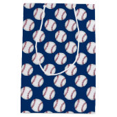 Gift Bag baseball op blauw Medium Cadeauzakje (Achterkant)