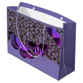 GIFT BAG BLACK ANTIEK LACE CHINESE BUTTERFLIES GROOT CADEAUZAKJE (Achterkant Gekanteld)
