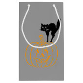 Gift Bag - Black Cat en Pumpkin Klein Cadeauzakje (Achterkant)