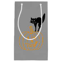 Gift Bag - Black Cat en Pumpkin