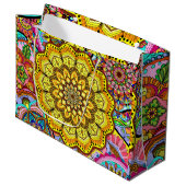 Gift Bag bloem mandala Groot Cadeauzakje (Voorkant Gekanteld)