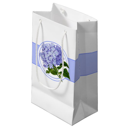 Gift Bag-Blue Hydrangea Klein Cadeauzakje (Voorkant Gekanteld)