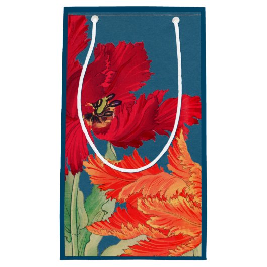 GIFT BAG BLUE JAPANESE AFDRUKKING KLEIN CADEAUZAKJE (Voorkant)