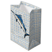 Gift Bag - Blue Marlin op Pset Medium Cadeauzakje (Voorkant Gekanteld)