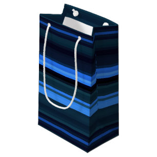 Gift Bag-Blue Stripes Klein Cadeauzakje