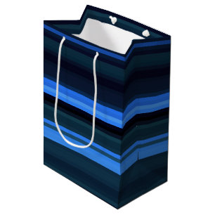 Gift Bag-Blue Stripes Medium Cadeauzakje