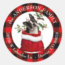 Gift Bag Boston Terrier Pset Lijst Return Address