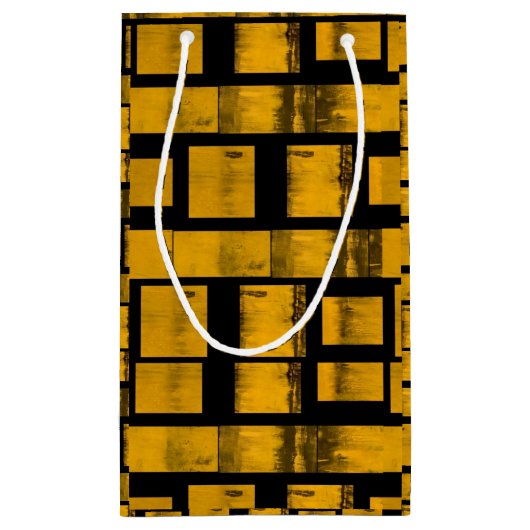 Gift Bag Burnt Geel Zwart Klein Cadeauzakje (Achterkant)